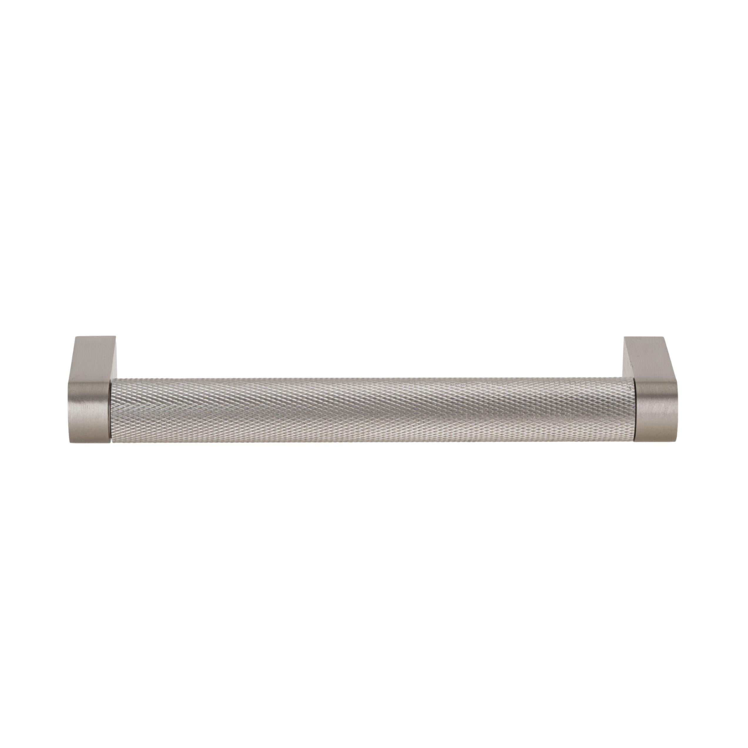 Brushed Nickel "Vero" Knurled Texture Cabinet Knob and Drawer Pull