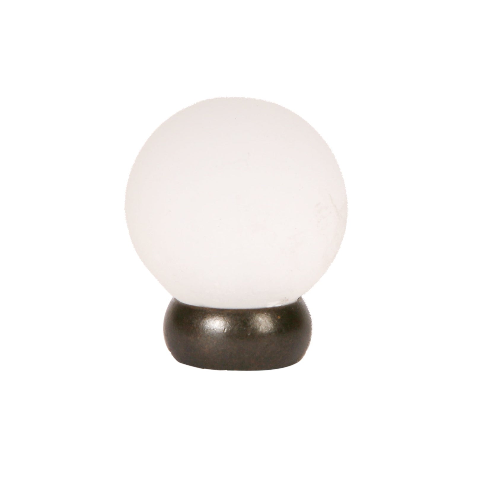 Round Lew's Hardware Oil Rubbed Bronze and Frosted Glass Cabinet Knob - Industry Hardware