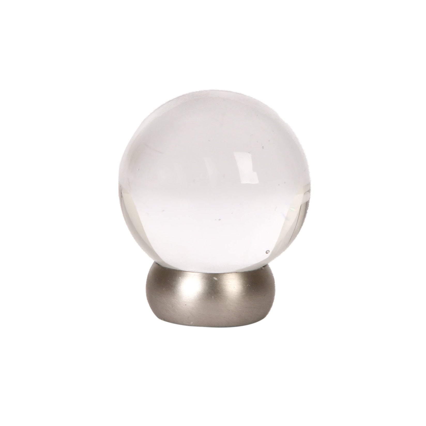 Round Lew's Hardware Nickel and Glass Cabinet Knob - Industry Hardware