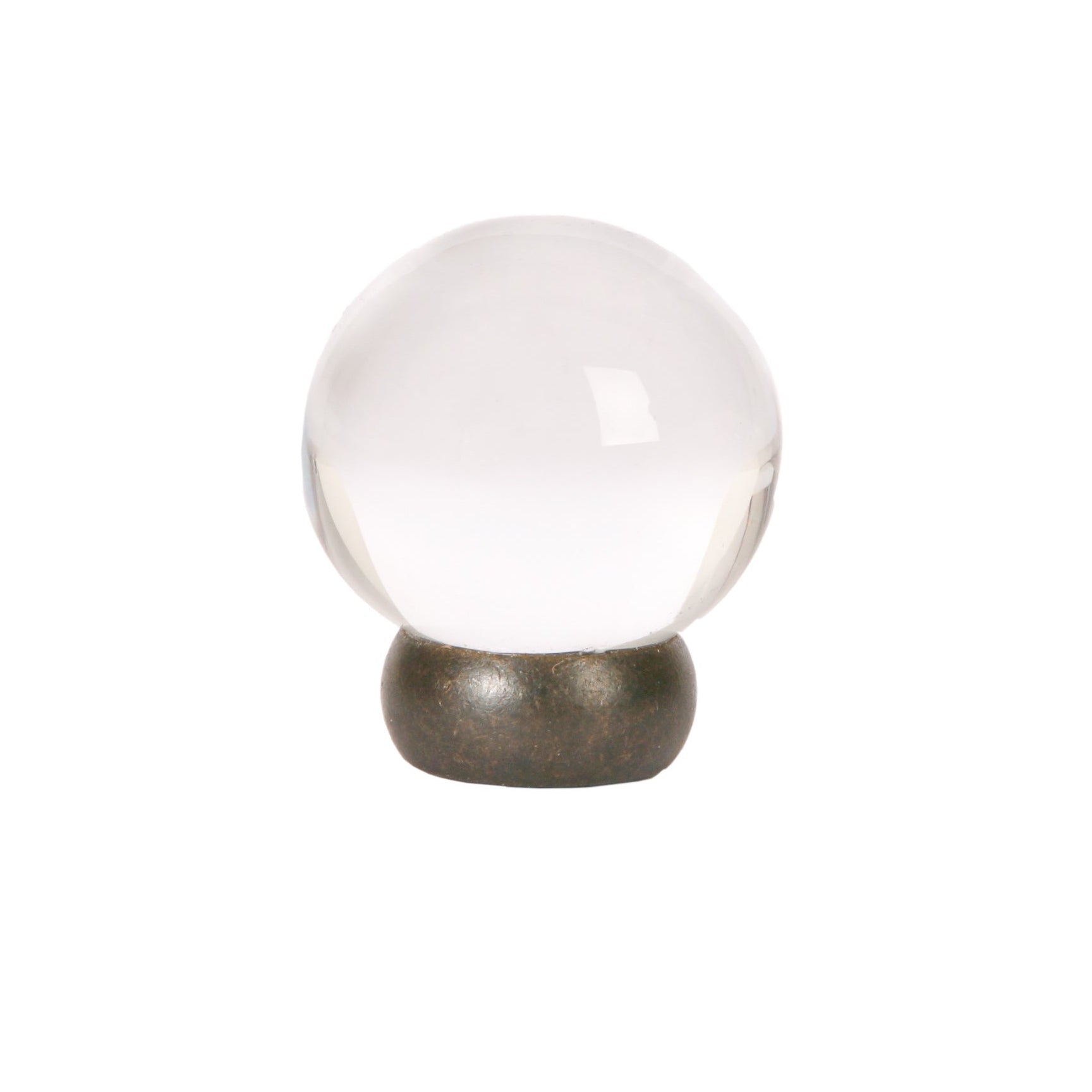 Round Lew's Hardware Oil Rubbed Bronze and Glass Cabinet Knob - Industry Hardware
