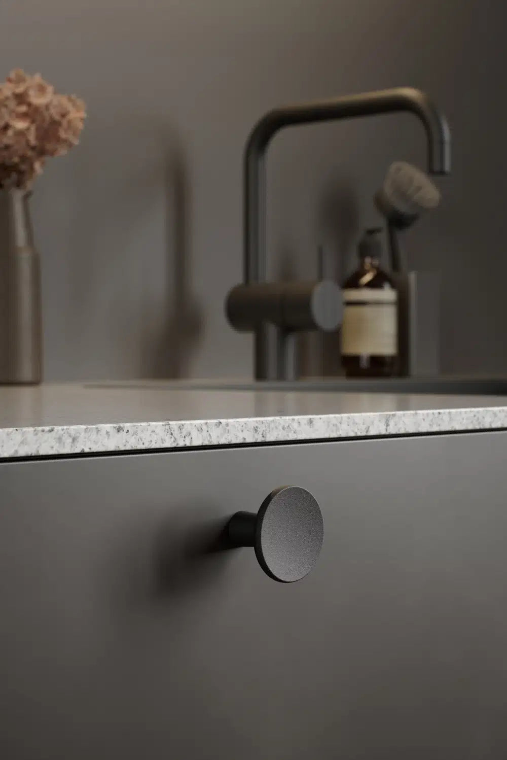 Matte Black "Terra" Cabinet Knob and Drawer Pulls - Forge Hardware Studio