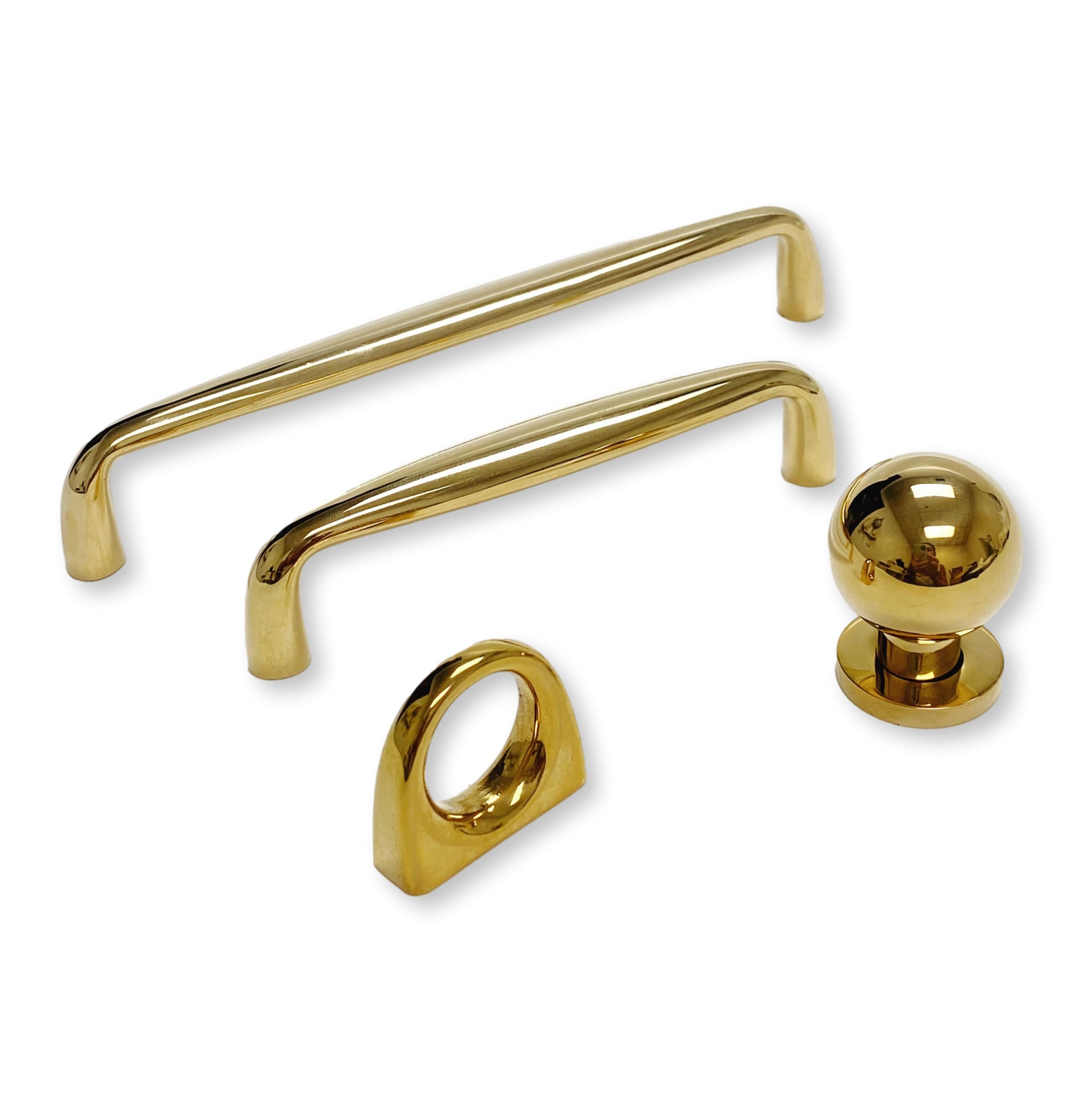 Omni Cabinet Knobs and Drawer Pulls in Unlacquered Brass - Industry Hardware