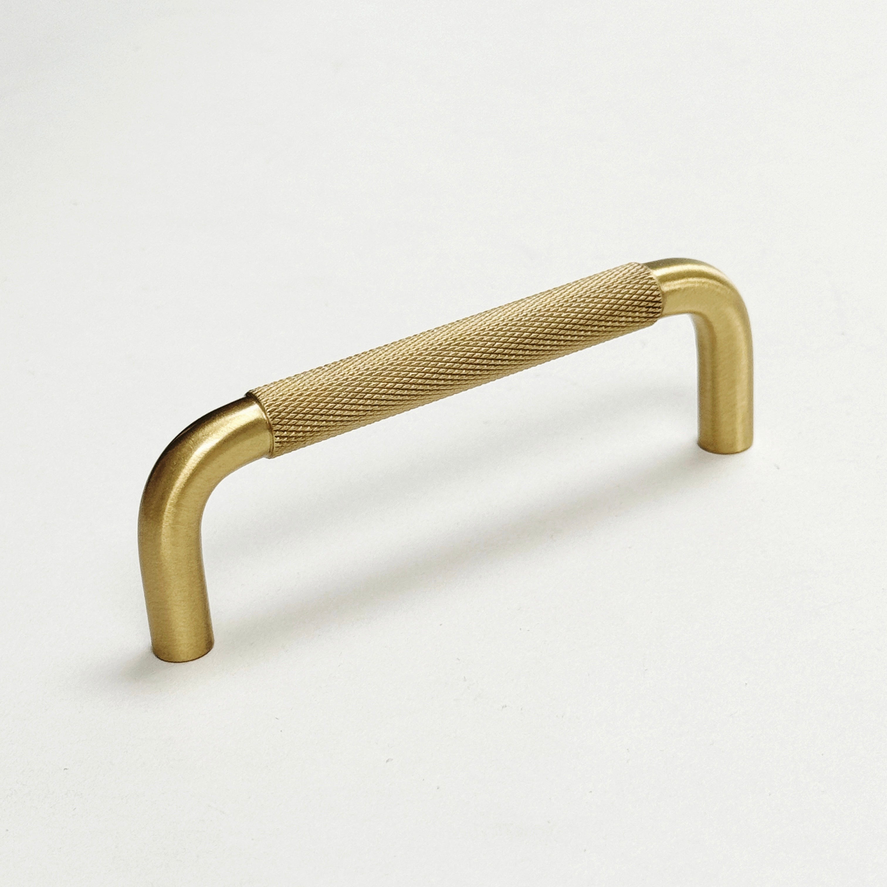 Satin Brass Knurled Wire Cabinet Knob and Drawer Pulls - Industry Hardware