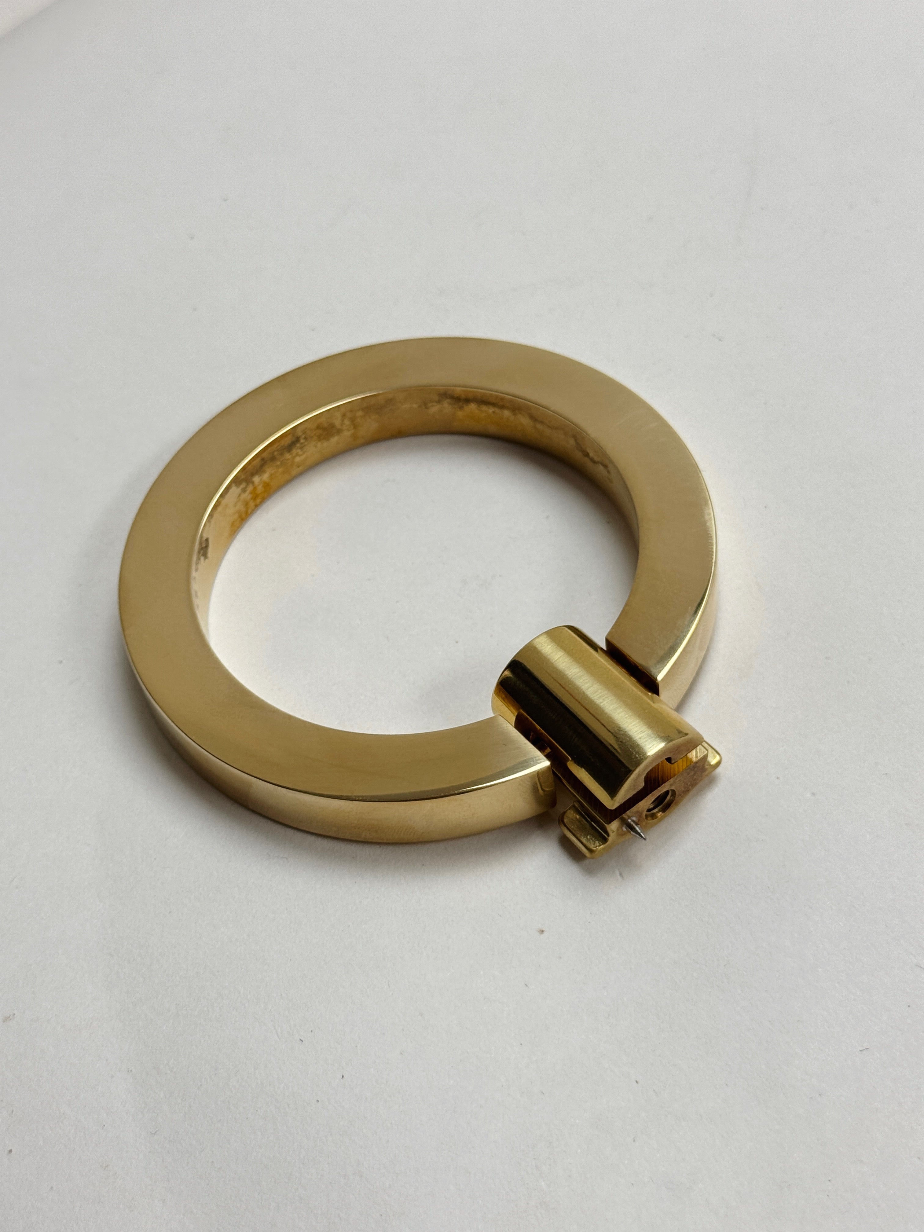 Unlacquered Brass "Maya" Round Ring Pull Cabinet Knob