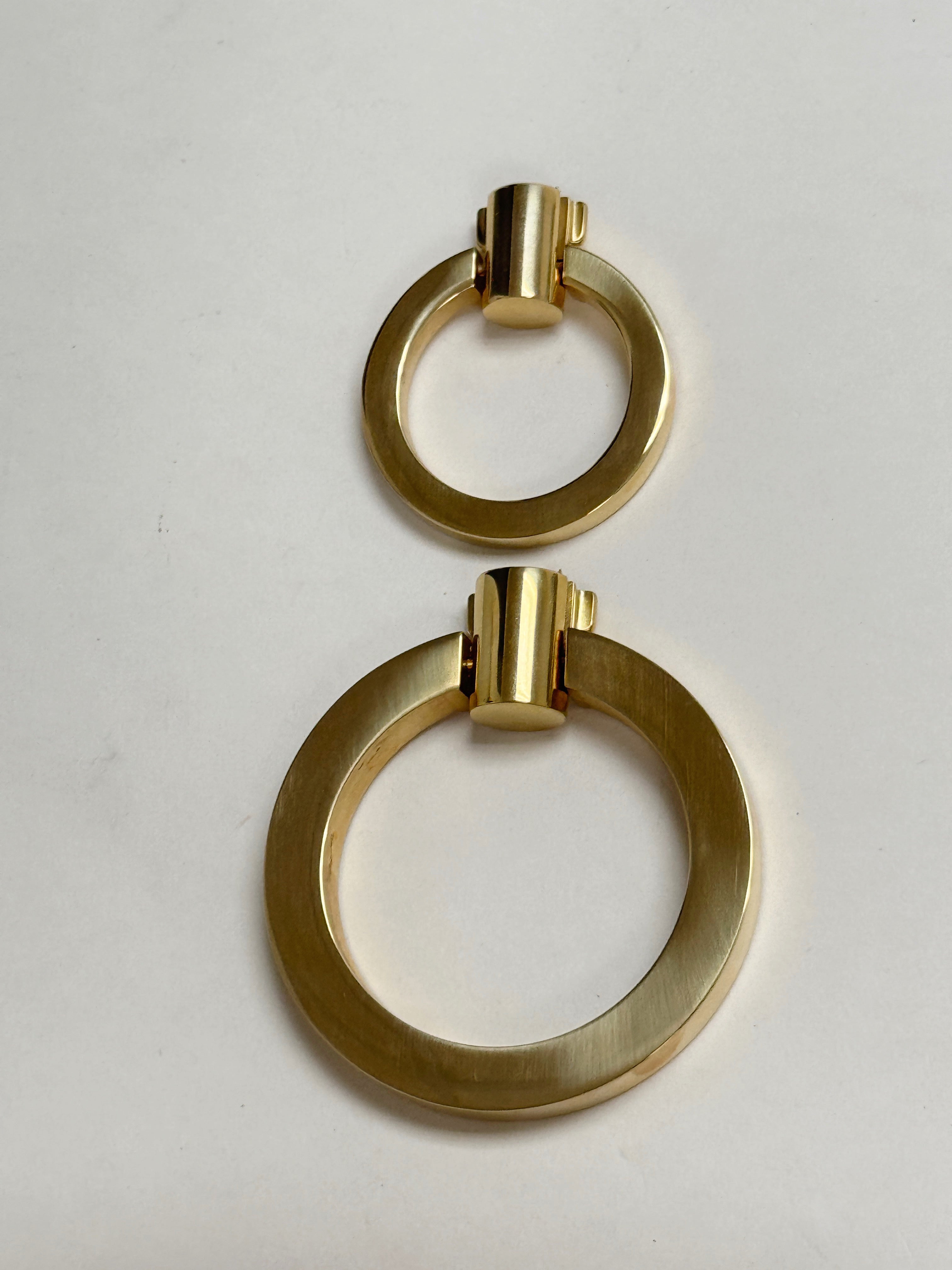 Unlacquered Brass "Maya" Round Ring Pull Cabinet Knob