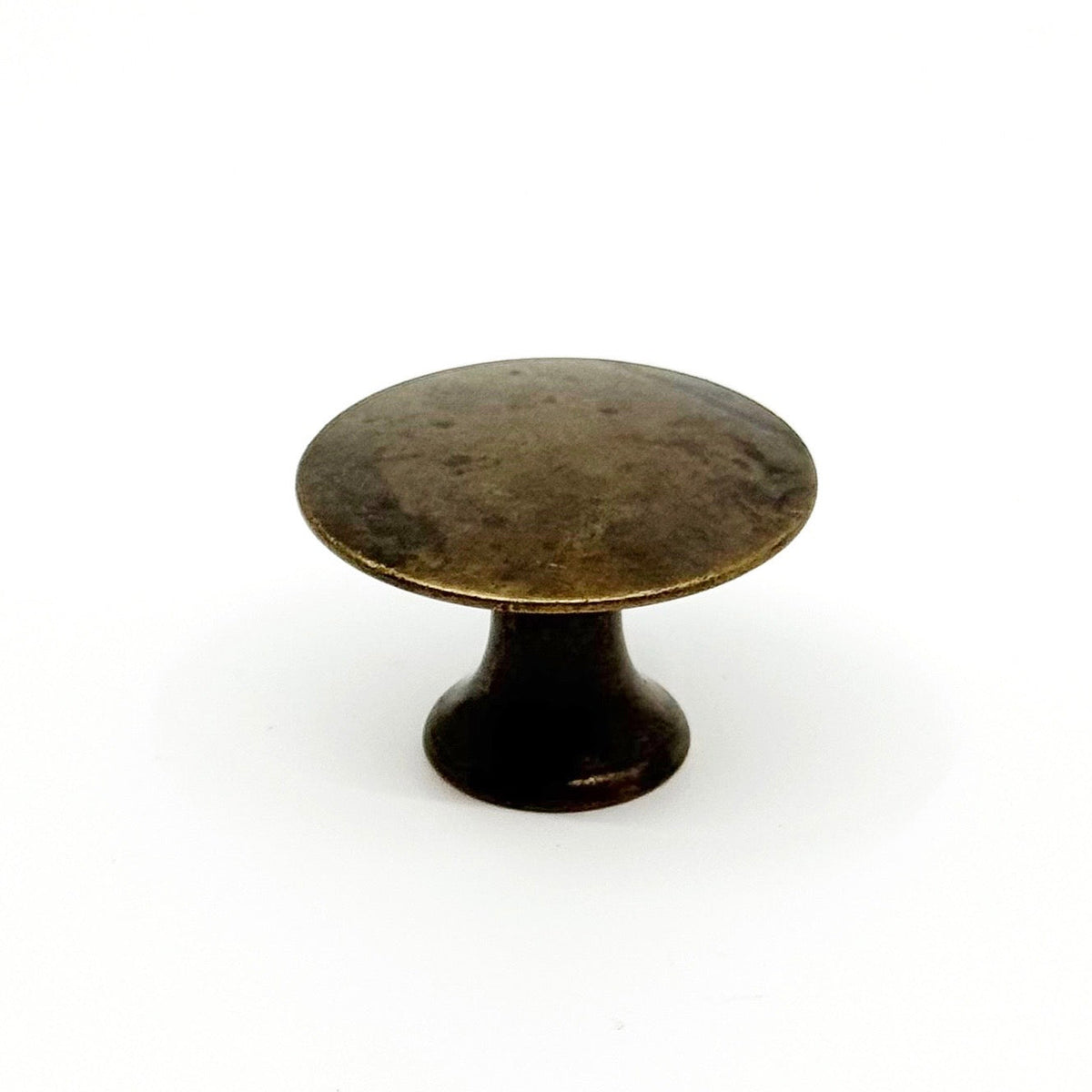 Worn Brass Round "Bari" Cabinet Knob