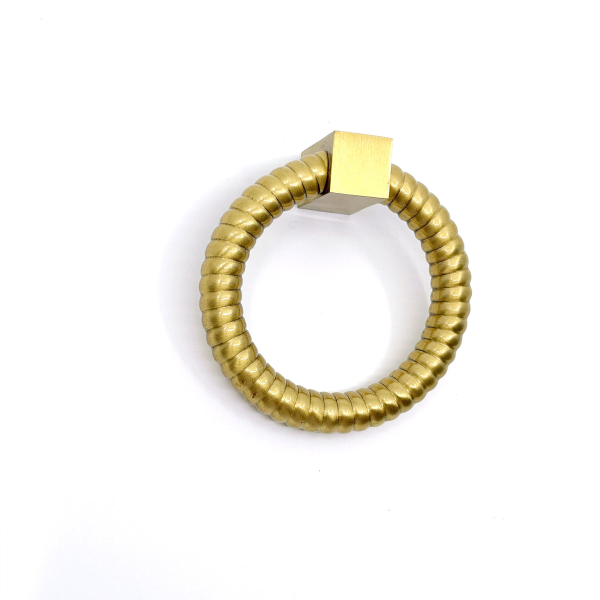Satin Brass "Rope" Ring Cabinet Pull