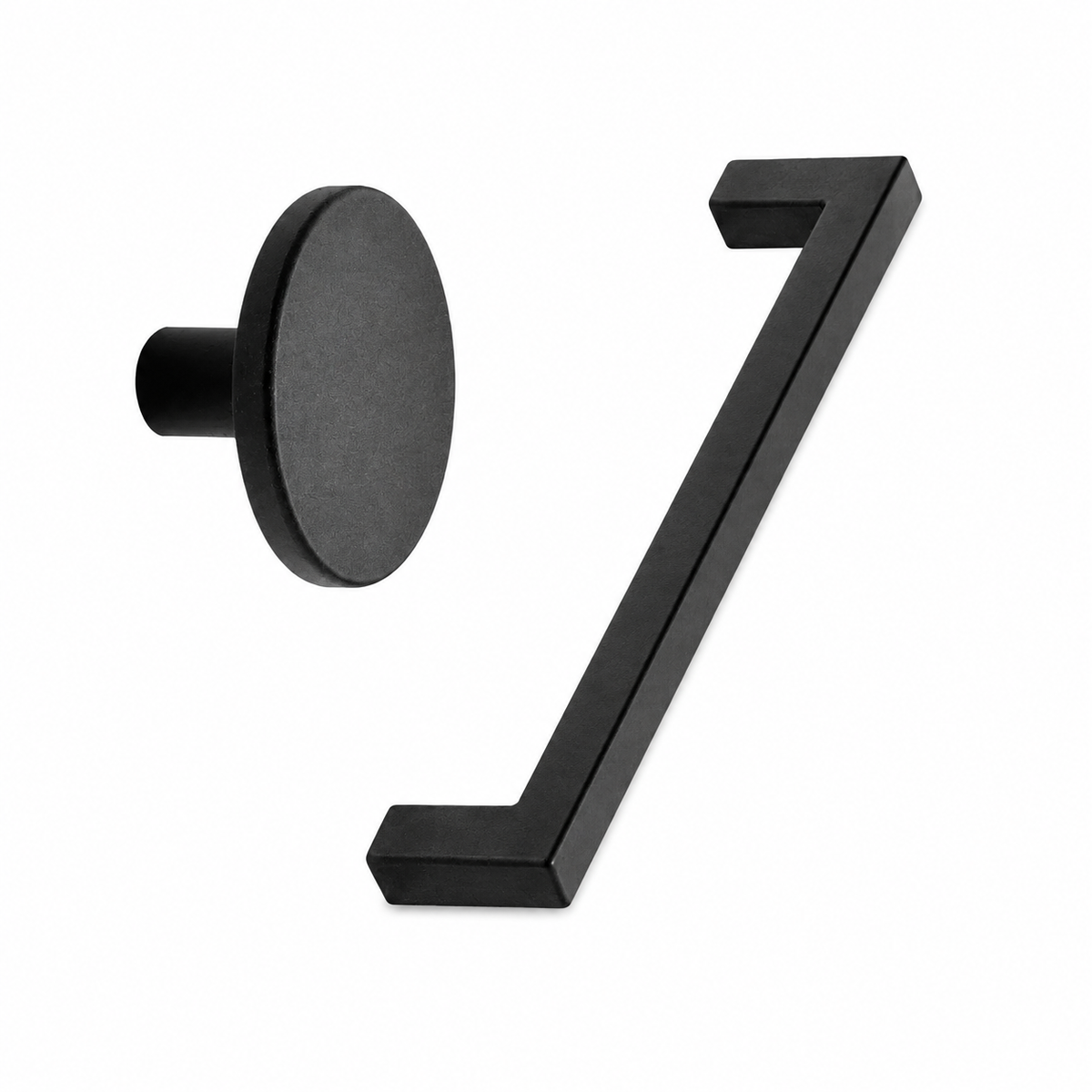 Dyed Black "Plato" Cabinet Knob and Drawer Pull