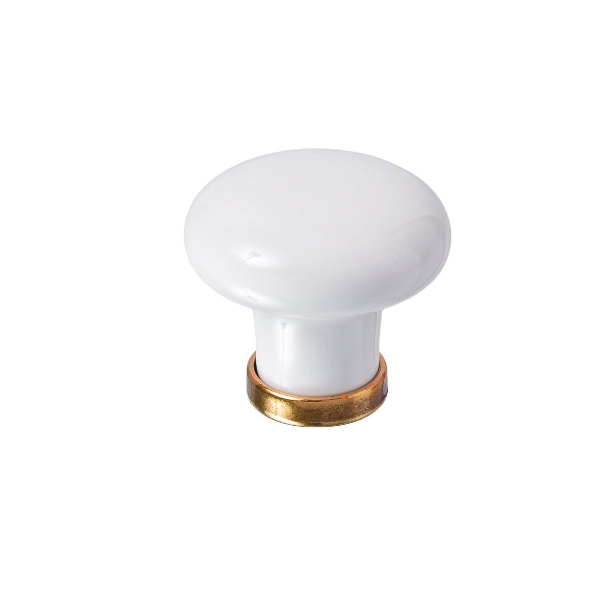 Antique Brass White "Ferrara" Transitional Cabinet Knob and Drawer Pull
