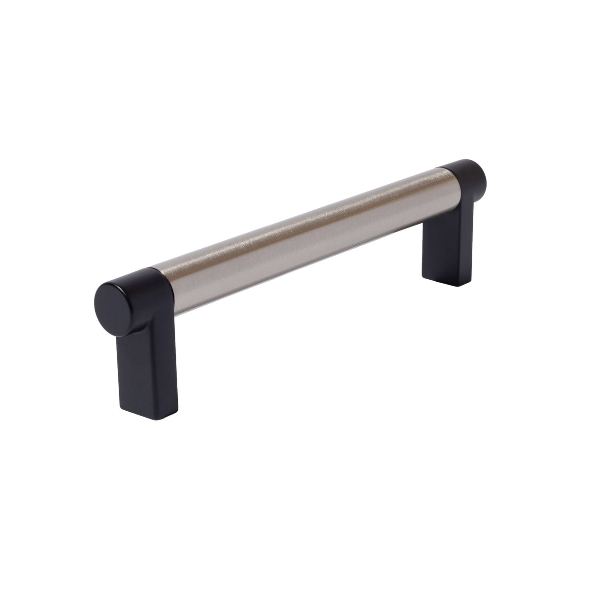 Smooth Satin Nickel and Black Cabinet Knobs and Drawer Pulls