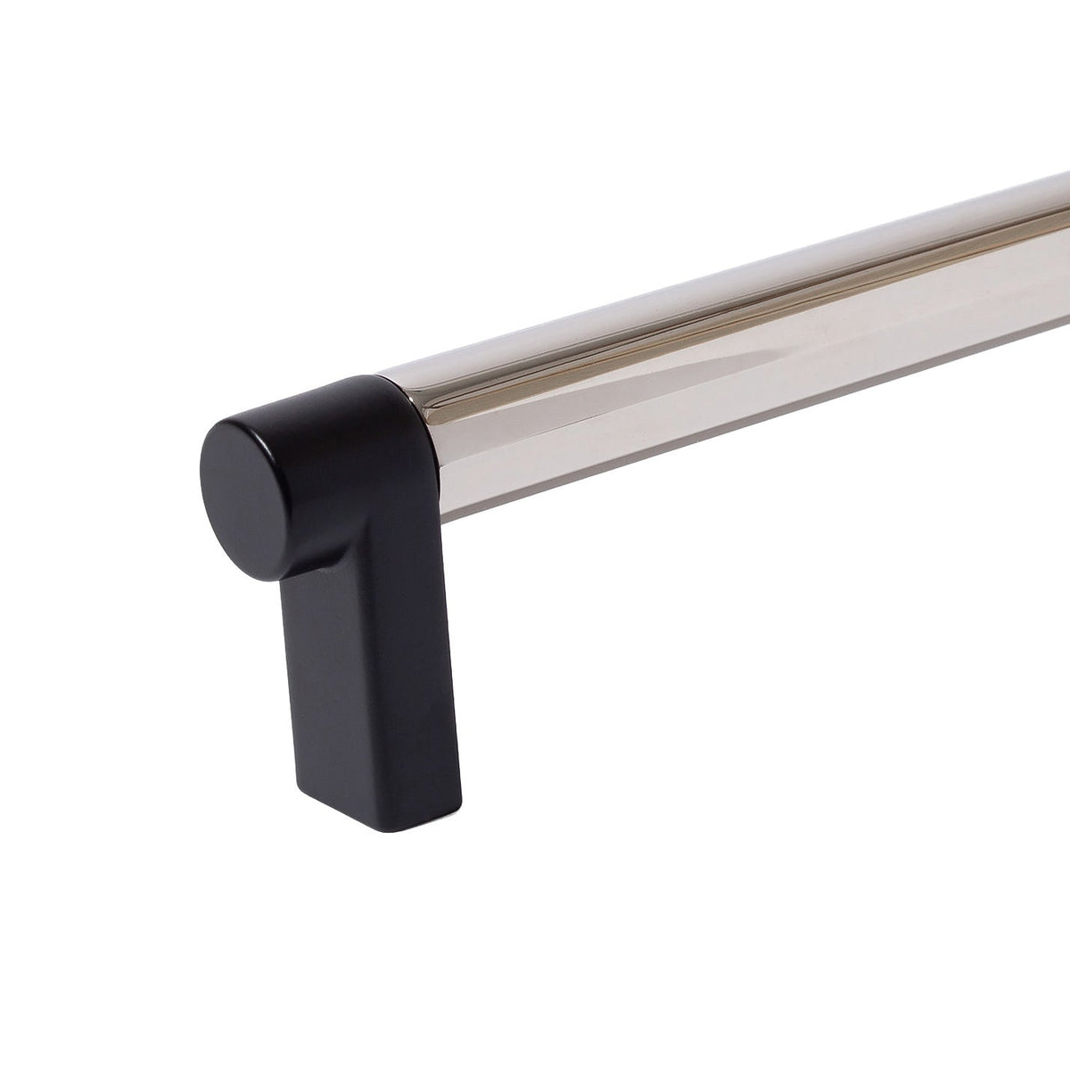 Smooth Polished Nickel and Black Cabinet Knobs and Drawer Pulls