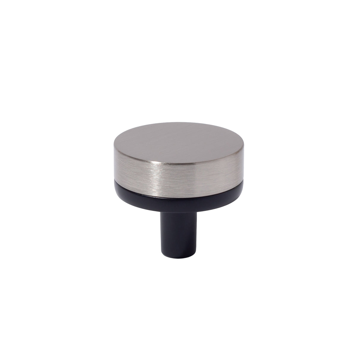 Smooth Satin Nickel and Black Cabinet Knobs and Drawer Pulls