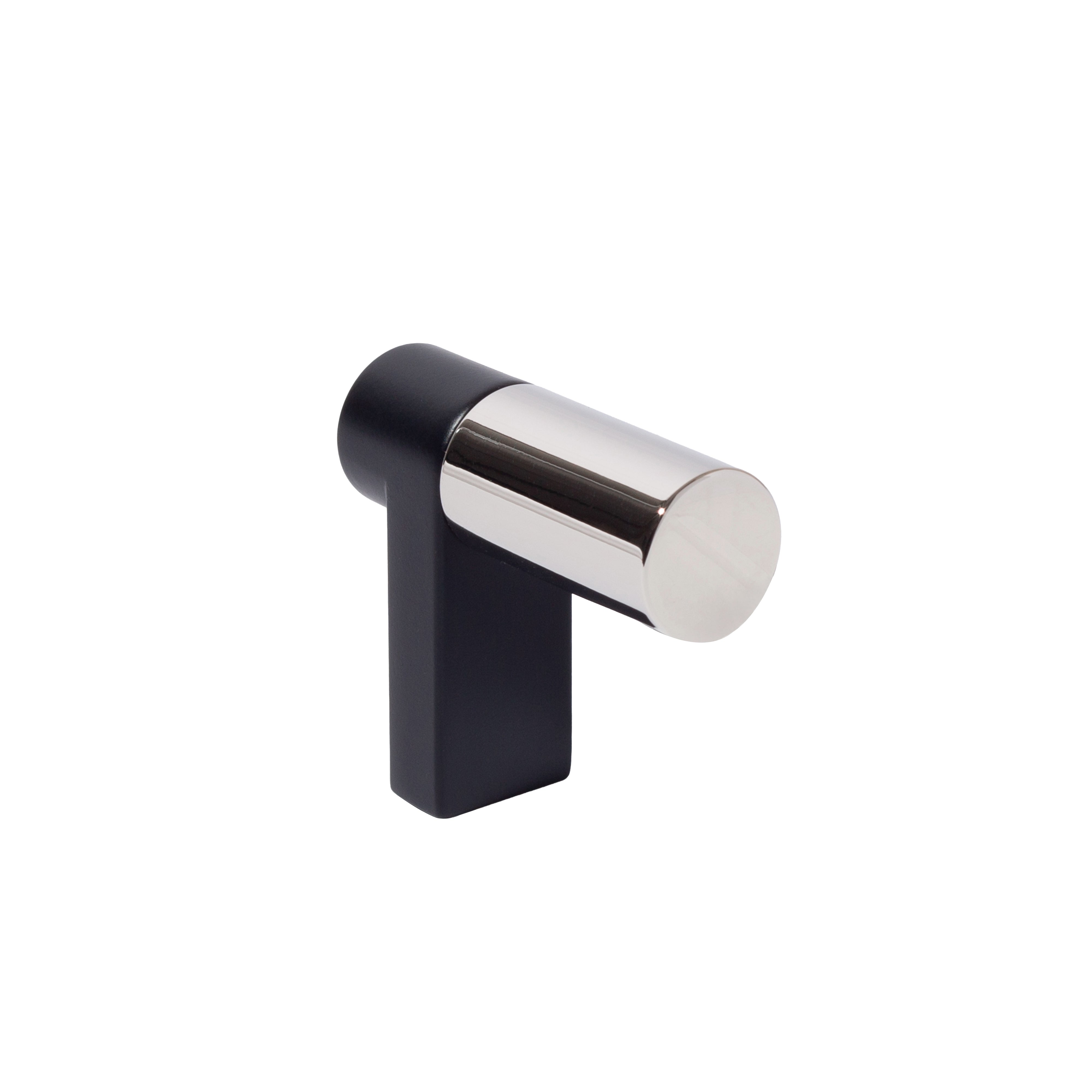 Smooth Polished Nickel and Black Cabinet Knobs and Drawer Pulls