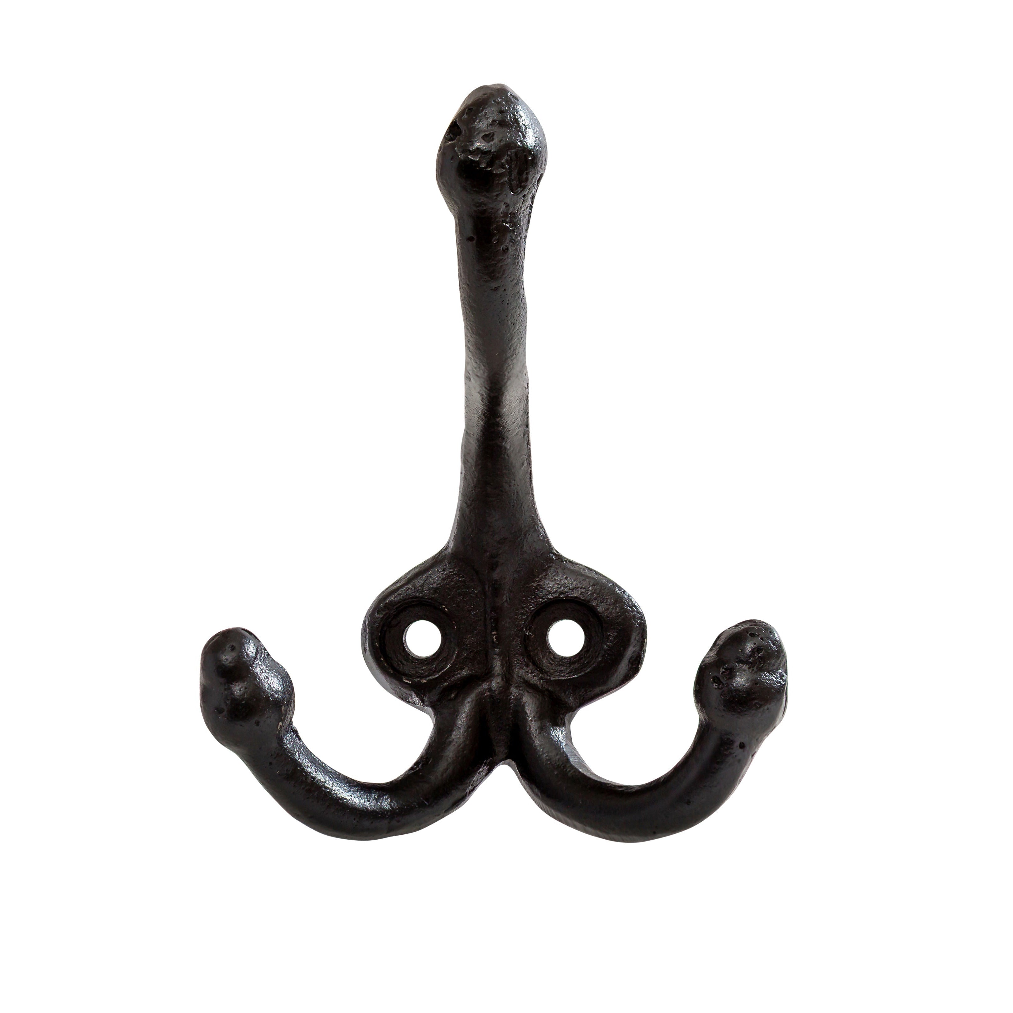 Cast Iron "Harley" Black Three Pronged Hook