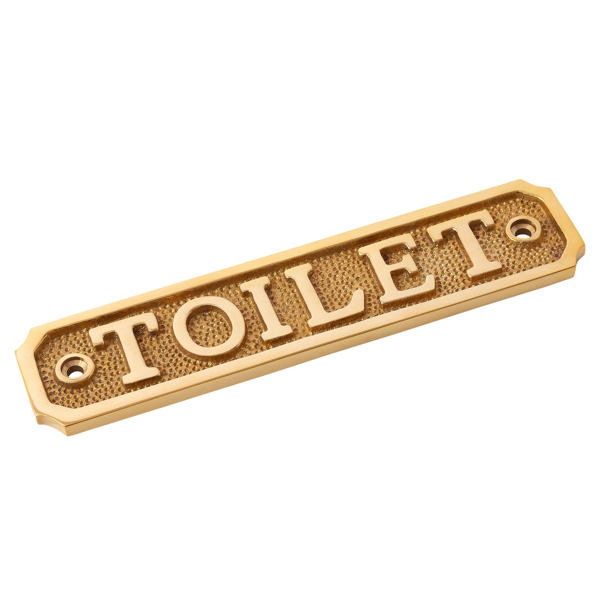 Brass Door Sign "Toilet" 5-1/2 in. Vintage Door Plaque