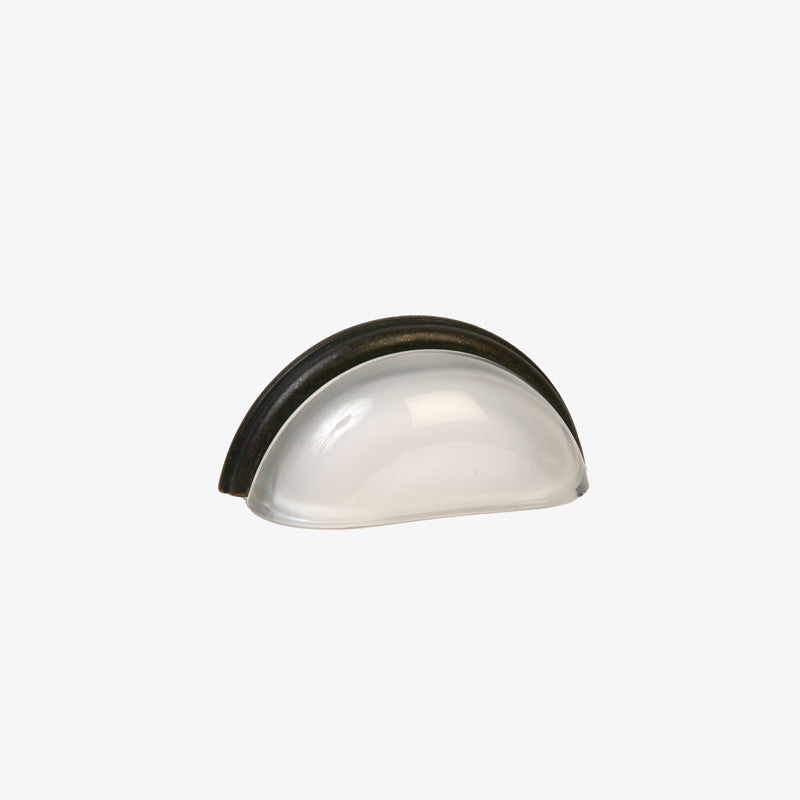 Lew's 3" Frosted Glass Cup Pull in Oil Rubbed Bronze [25-301]