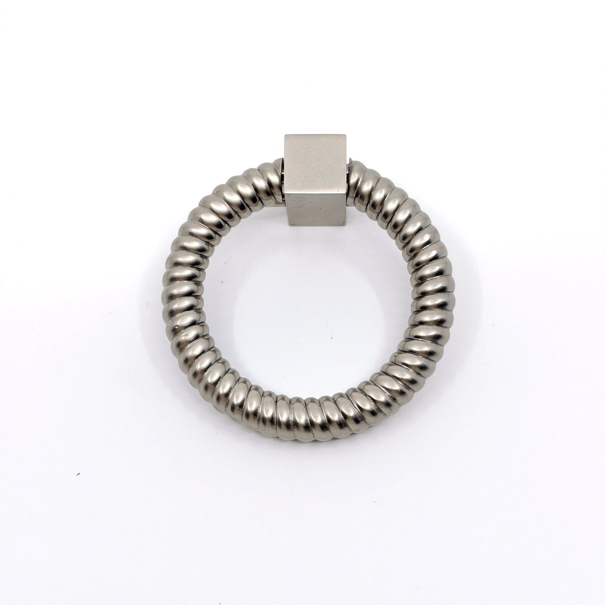 Satin Nickel "Rope" Ring Cabinet Pull