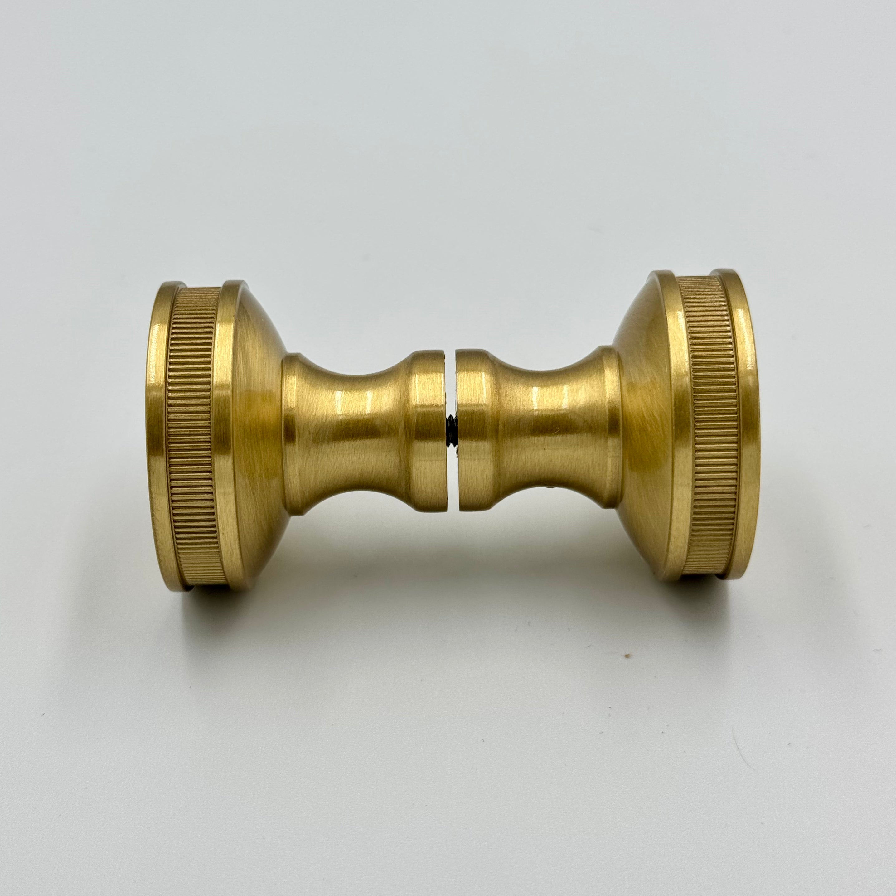 Solid Brass "Reeded" Round Glass Shower Knob