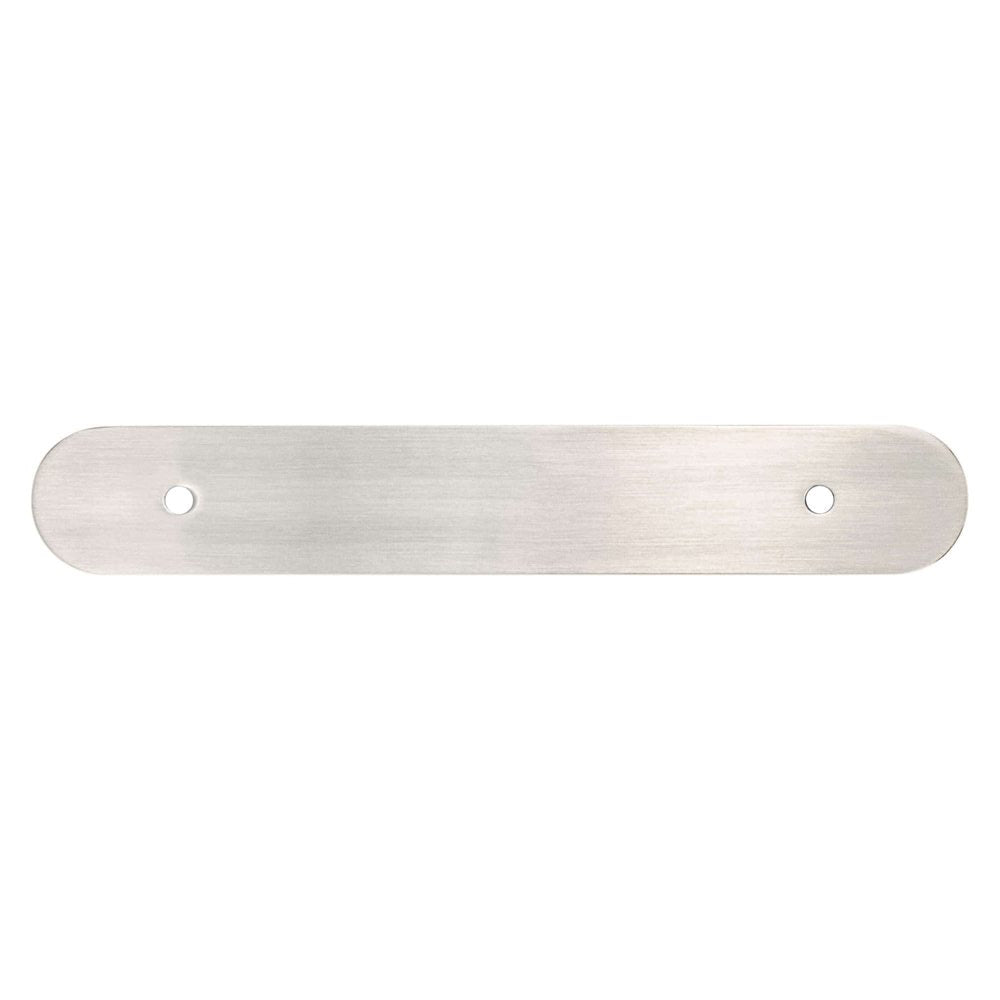 Brushed Nickel Rounded Drawer Pull Backplates - Industry Hardware