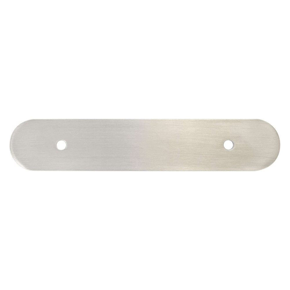 Brushed Nickel Rounded Drawer Pull Backplates - Industry Hardware