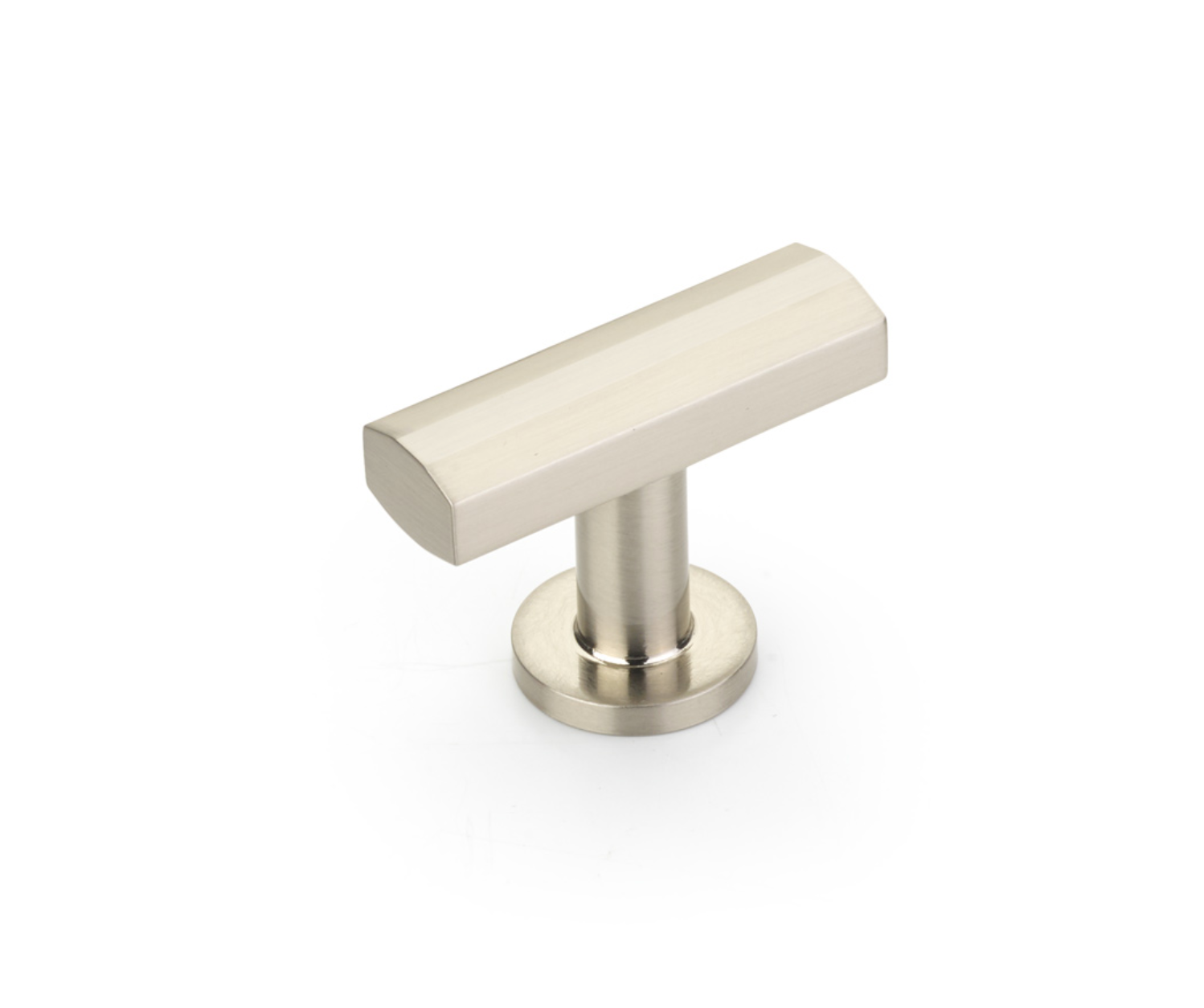 Brushed Nickel "Heather" T-Bar Cabinet Knobs and Drawer Pulls