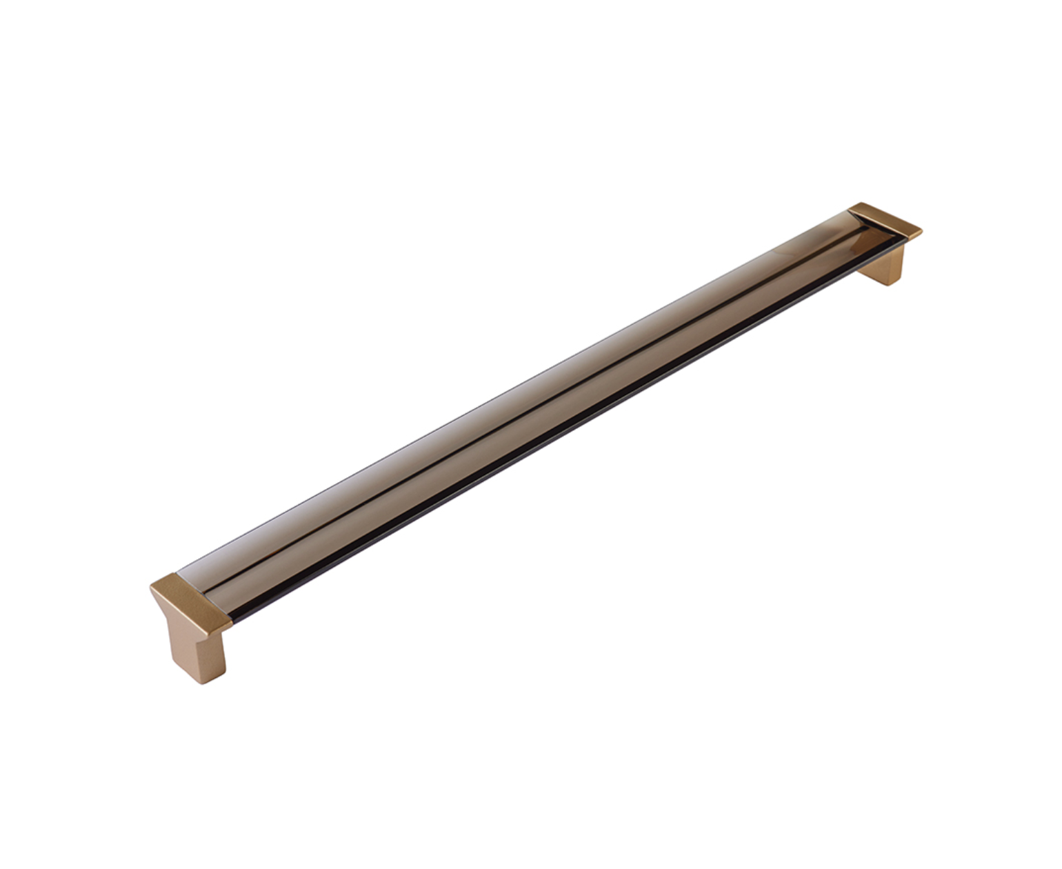 Satin Brass "Ponce" Smoked Glass Cabinet Knob and Drawer Pulls