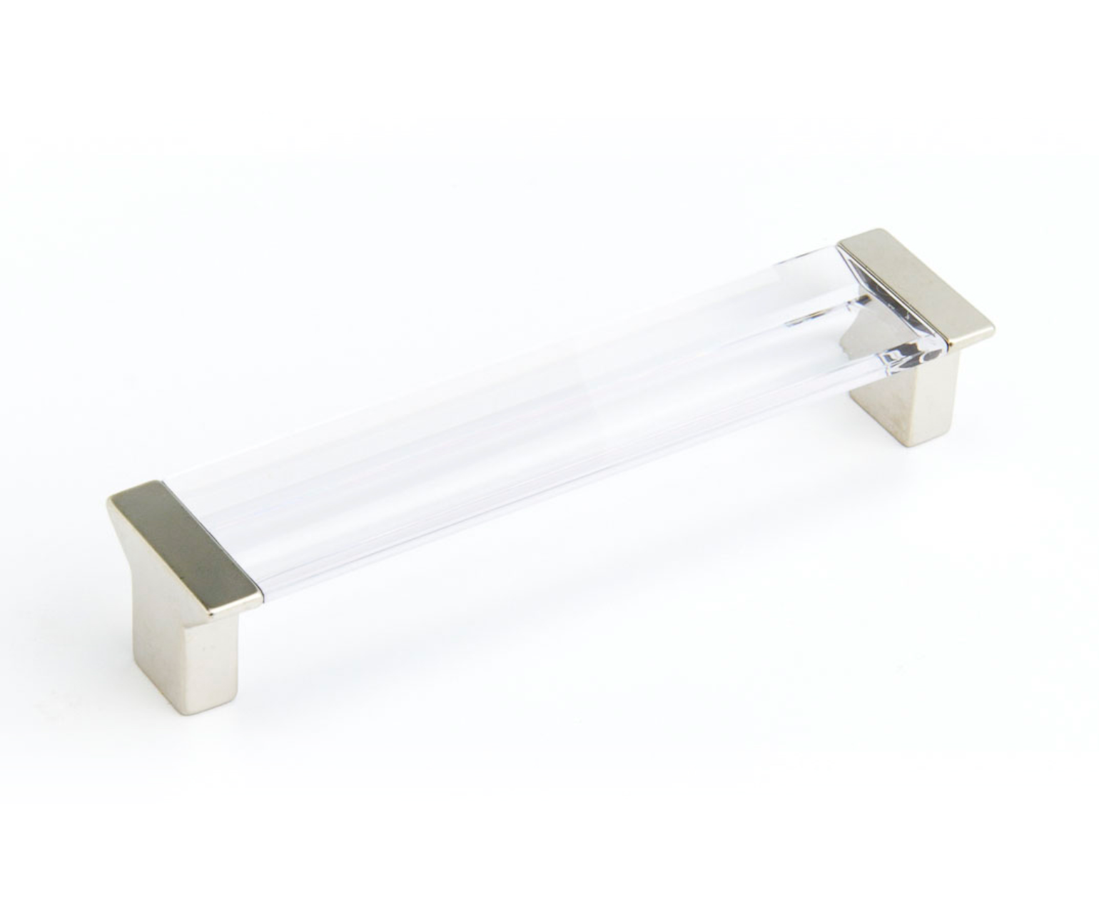 Satin Nickel "Ponce" Clear Glass Cabinet Knob and Drawer Pulls - Industry Hardware
