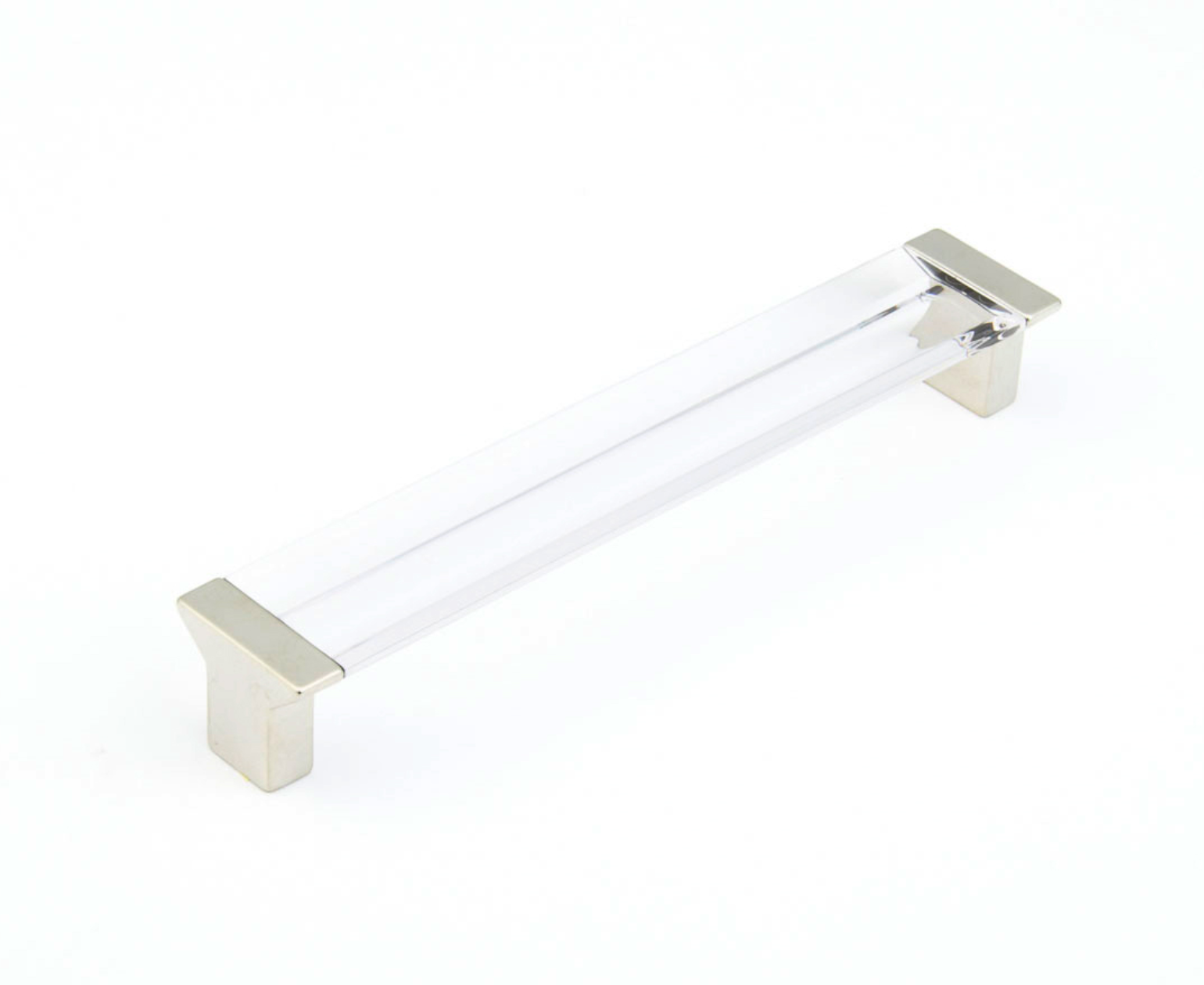 Satin Nickel "Ponce" Clear Glass Cabinet Knob and Drawer Pulls
