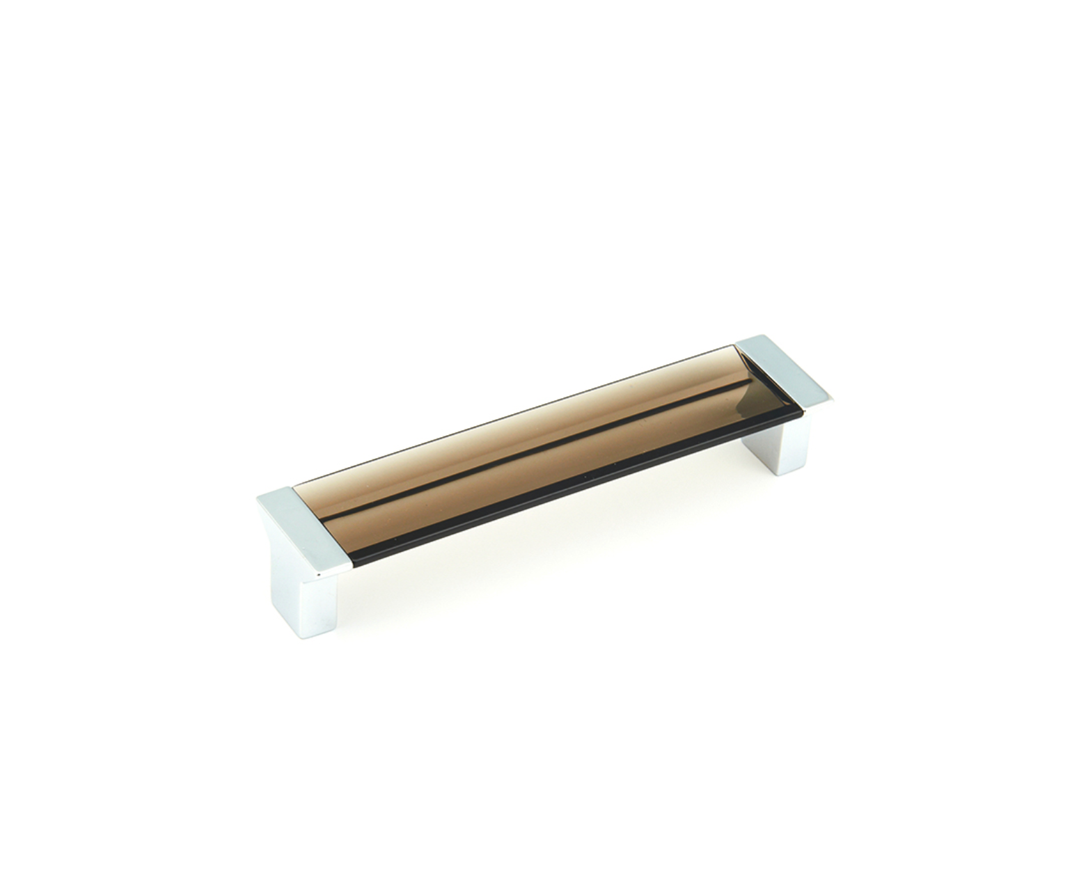 Satin Nickel "Ponce" Smoked Glass Cabinet Knob and Drawer Pulls - Industry Hardware