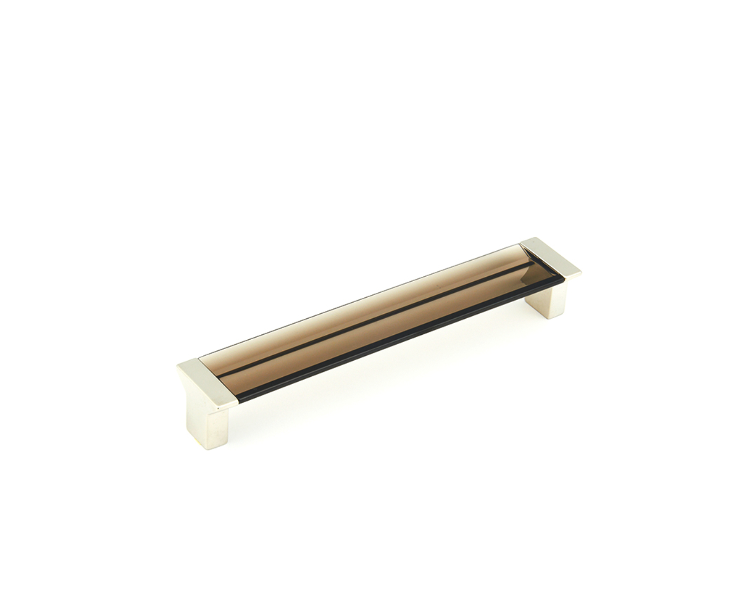 Satin Nickel "Ponce" Smoked Glass Cabinet Knob and Drawer Pulls