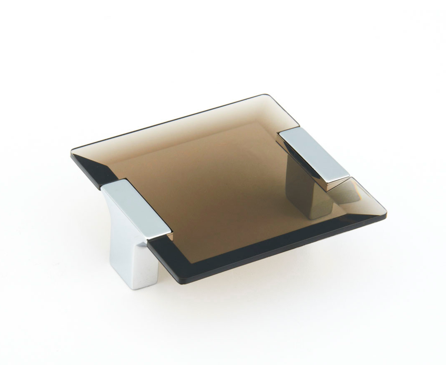 Polished Chrome "Ponce" Smoked Glass Cabinet Knob and Drawer Pulls - Industry Hardware