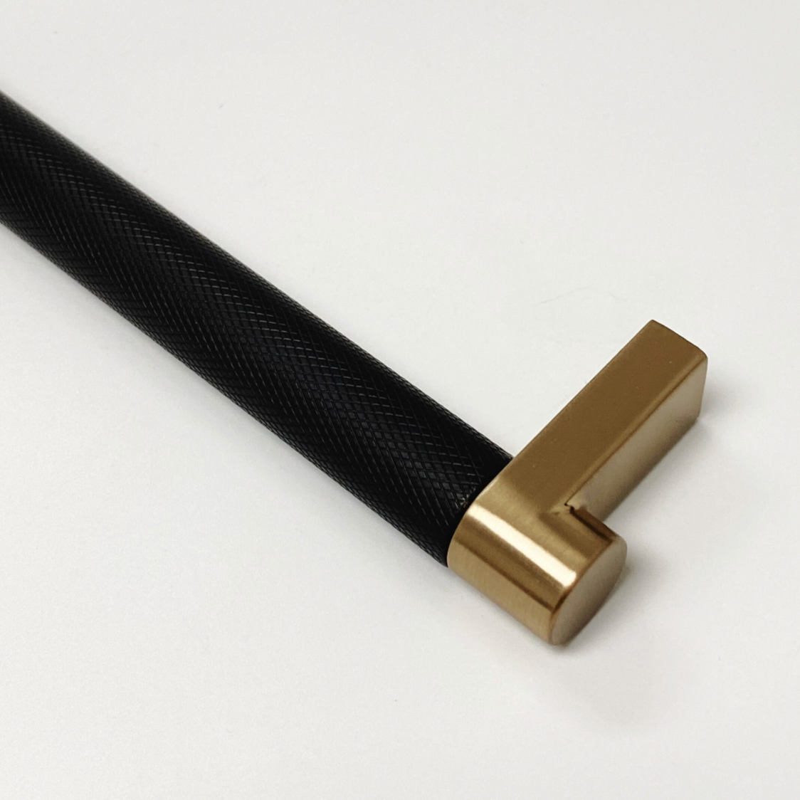 Knurled "Converse" Champagne Bronze and Black Knob and Pulls - Industry Hardware
