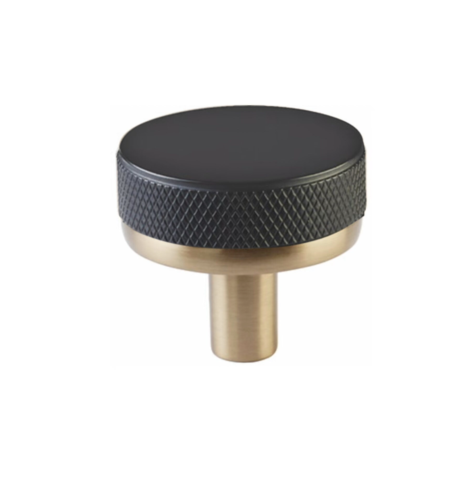 Knurled "Converse" Champagne Bronze and Black Knob and Pulls