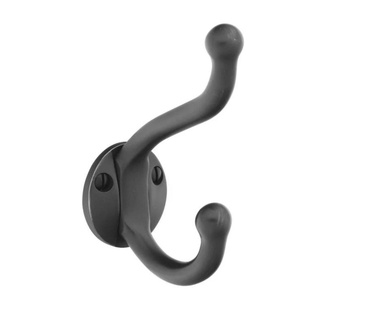 Matte Black "Heritage" Wall Hook, Brass Wall Coat Hook - Forge Hardware Studio