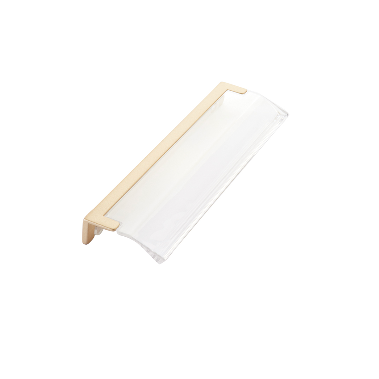 Satin Brass "Ponce" Clear Glass Edge Drawer Pull
