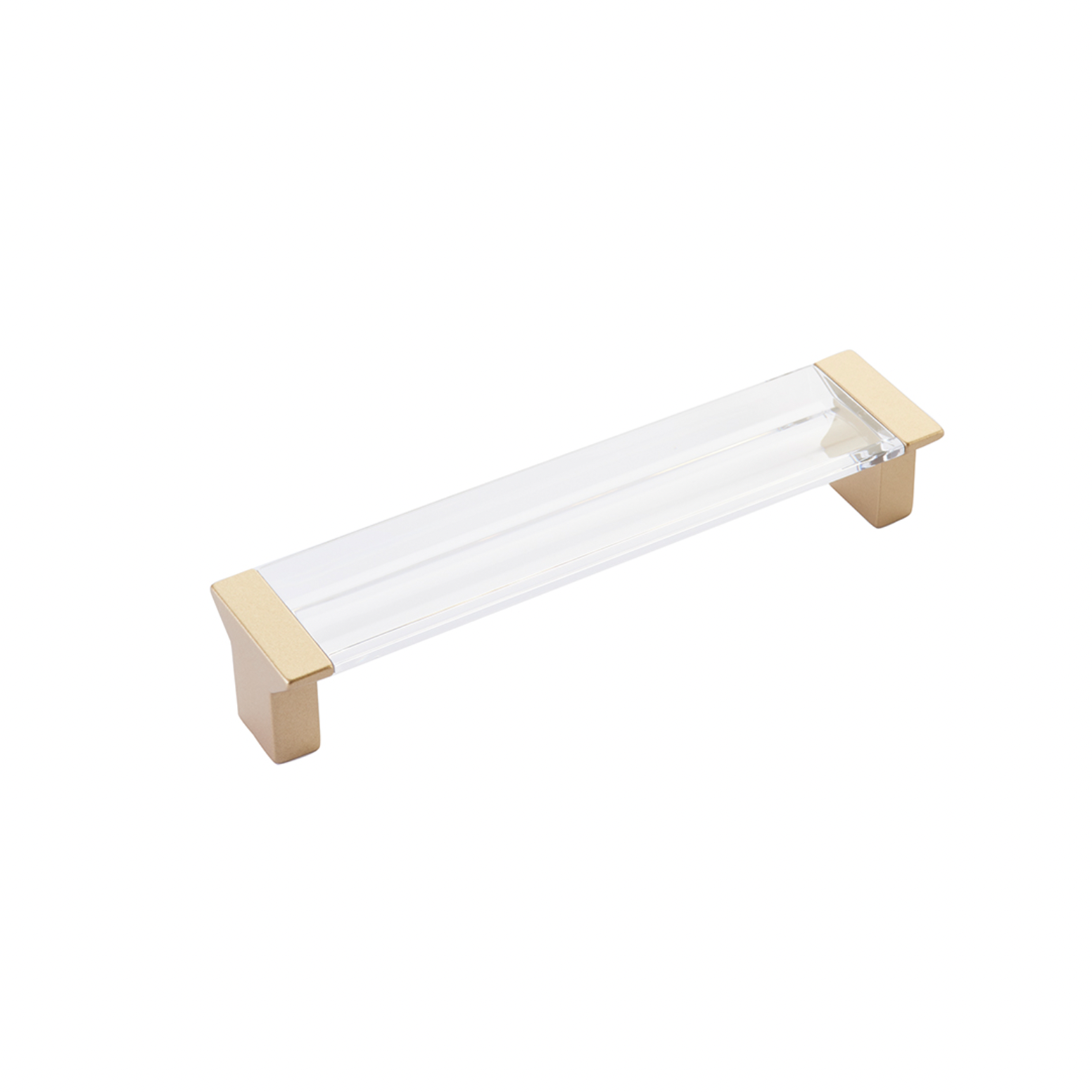 Satin Brass "Ponce" Clear Glass Cabinet Knob and Drawer Pulls
