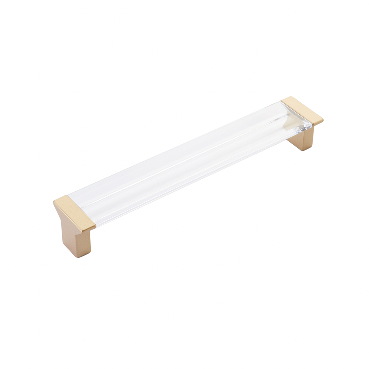 Satin Brass "Ponce" Clear Glass Cabinet Knob and Drawer Pulls
