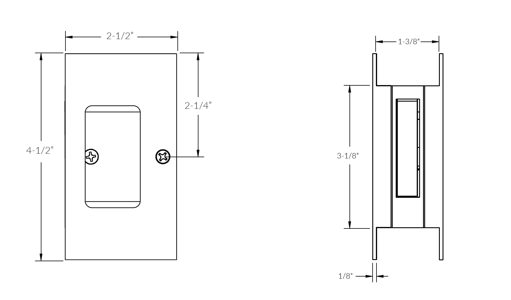 Unlacquered Brass Pocket Door Lock Large 4-1/2" Bathroom Privacy Lock Hardware - Industry Hardware