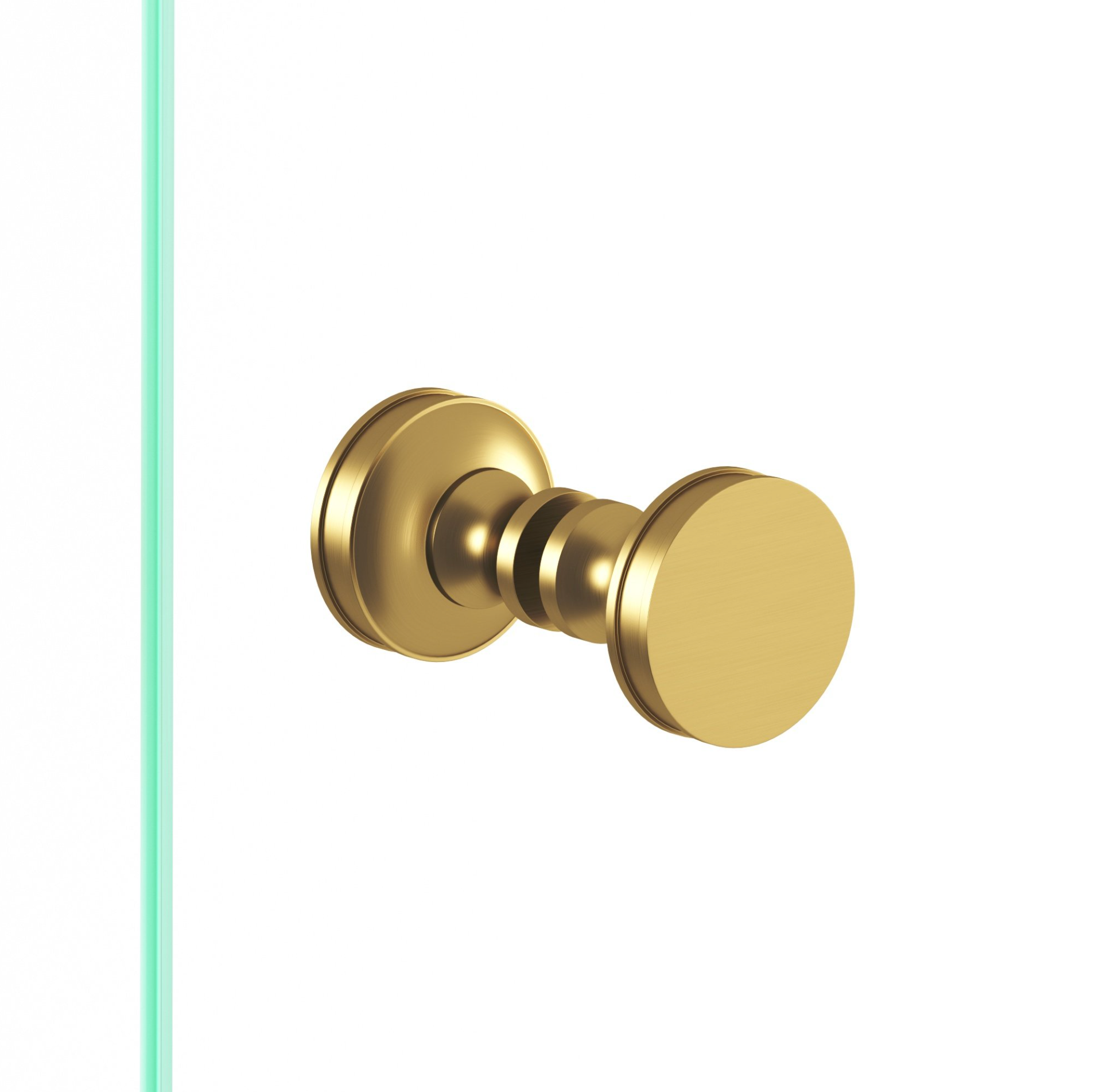 Glass Shower "Charter" Round Brass Back to Back Door Knob