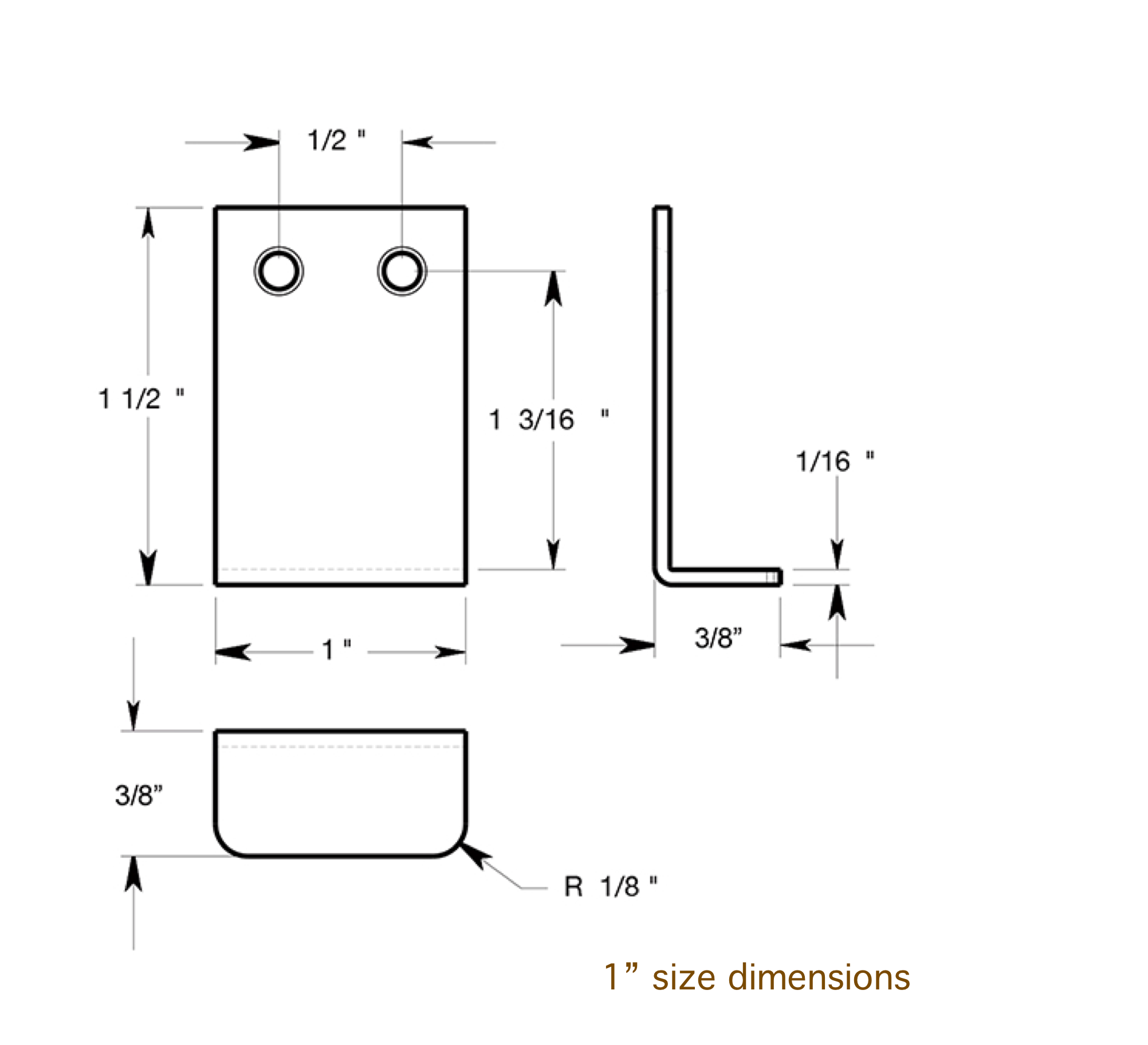 Antique Brass "Forme" Edge Drawer Pulls