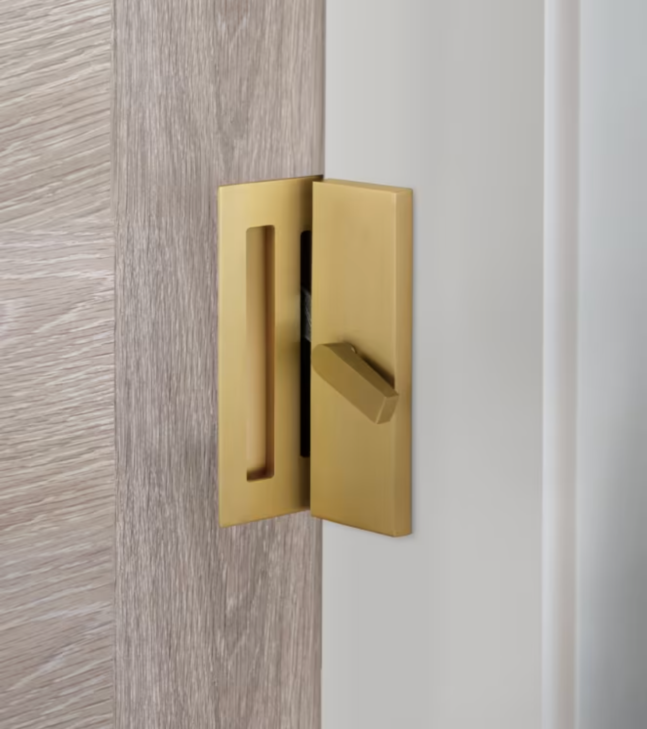 Narrow Flush Pull Barn Door Privacy Lock and Hardware for Interior Doors