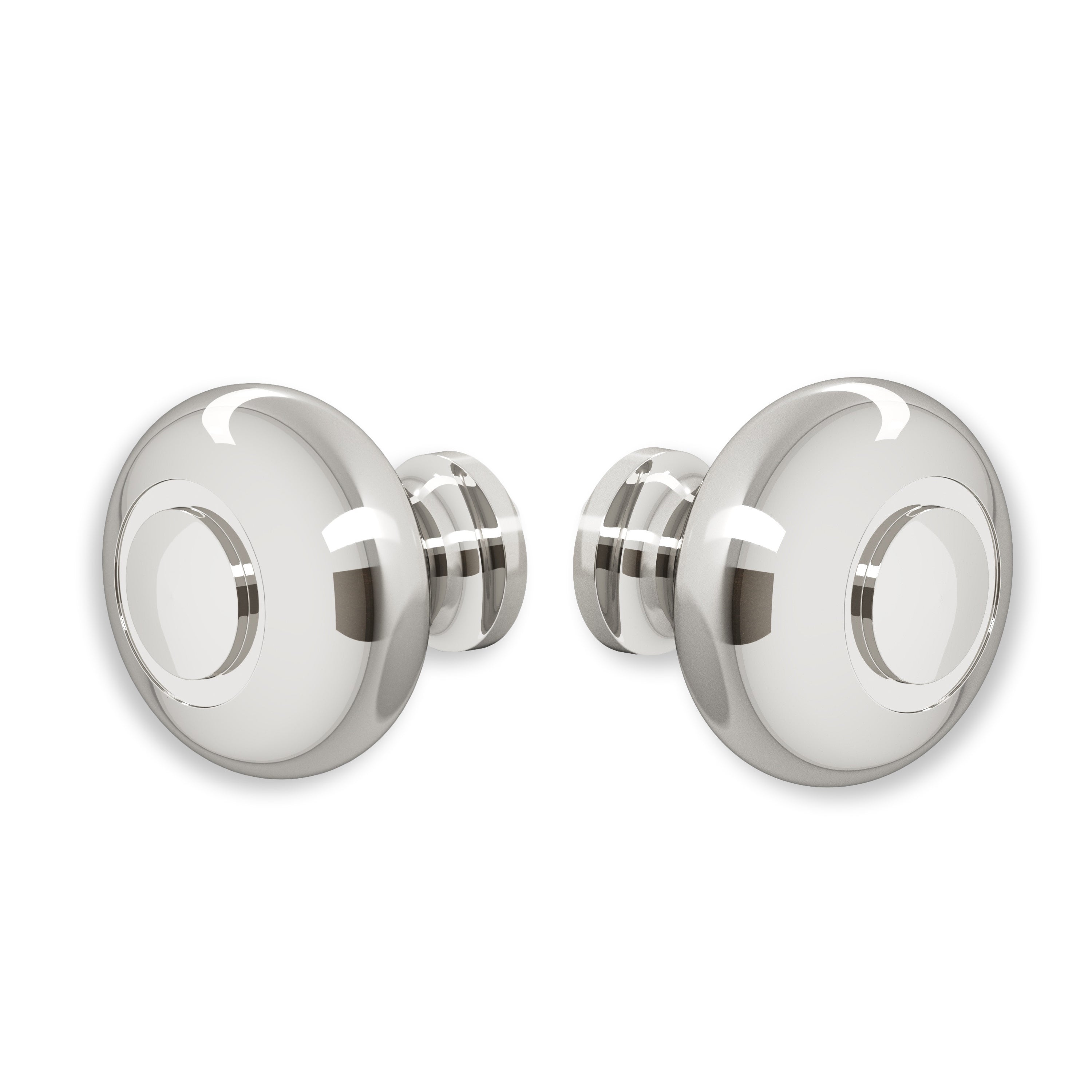 Round Polished Nickel "Fia" Round Glass Shower Knob