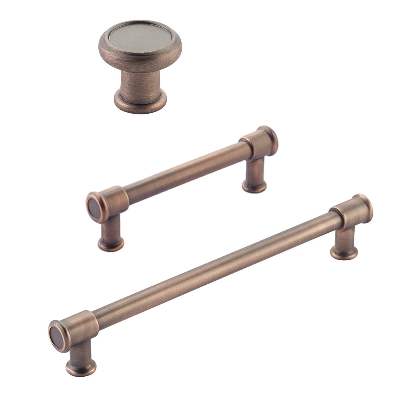 Antique Copper "Pipe" Cabinet Knob and Drawer Pulls - Industry Hardware