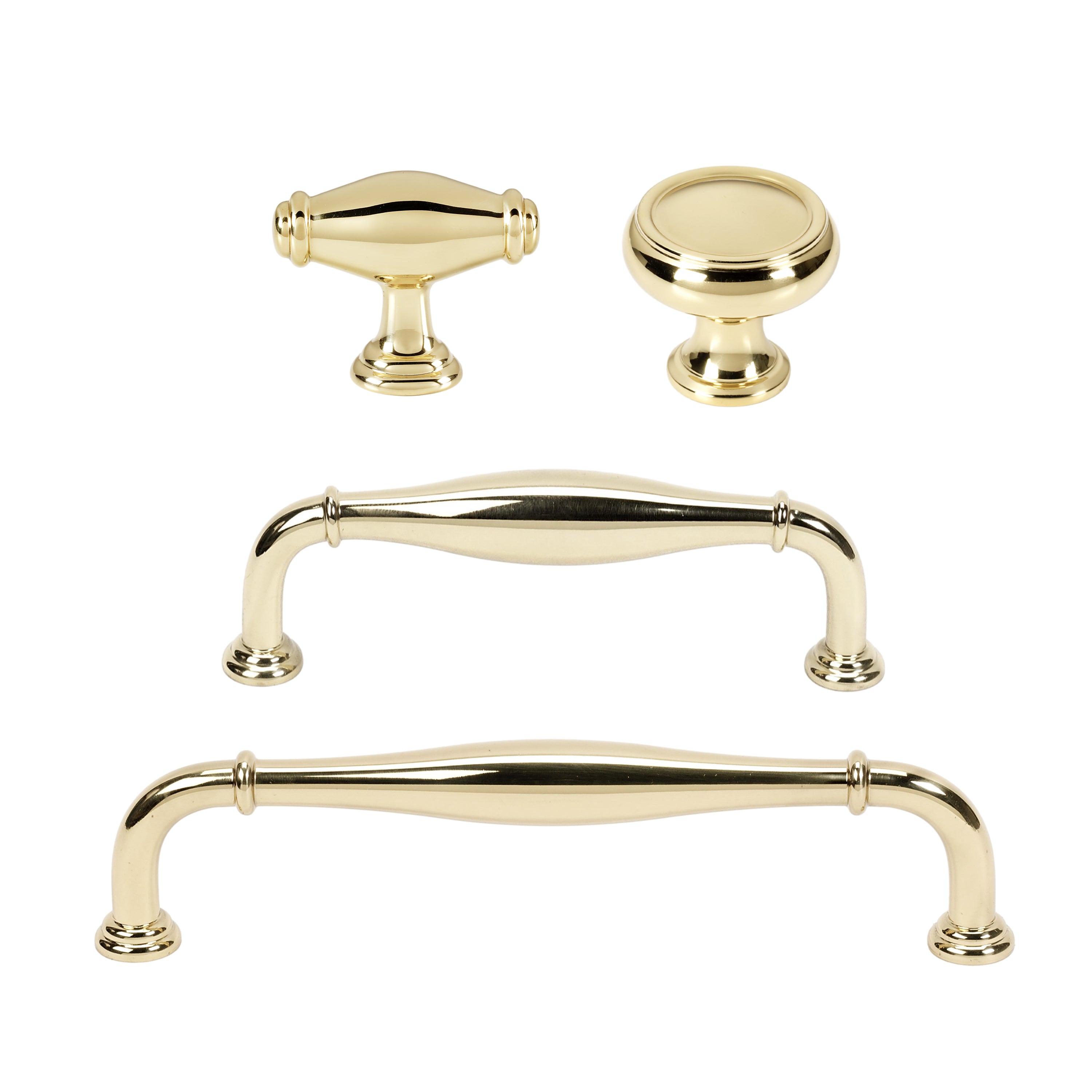 Unlacquered Brass "Perry" Cabinet Knobs and Drawer Pulls - Industry Hardware