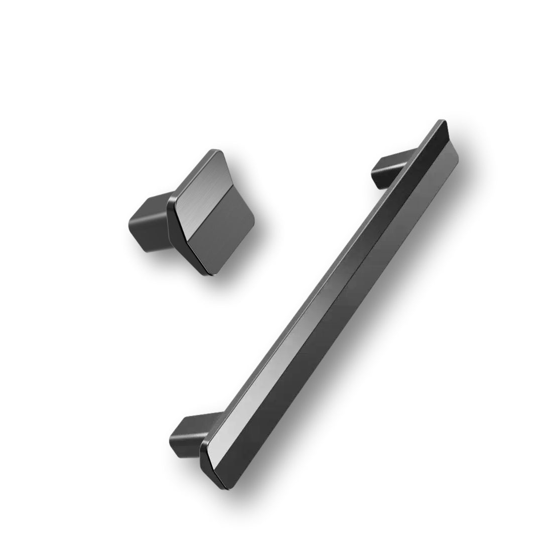 Gun Metal "Vis a Vis" Cabinet Knob and Drawer Pulls - Forge Hardware Studio