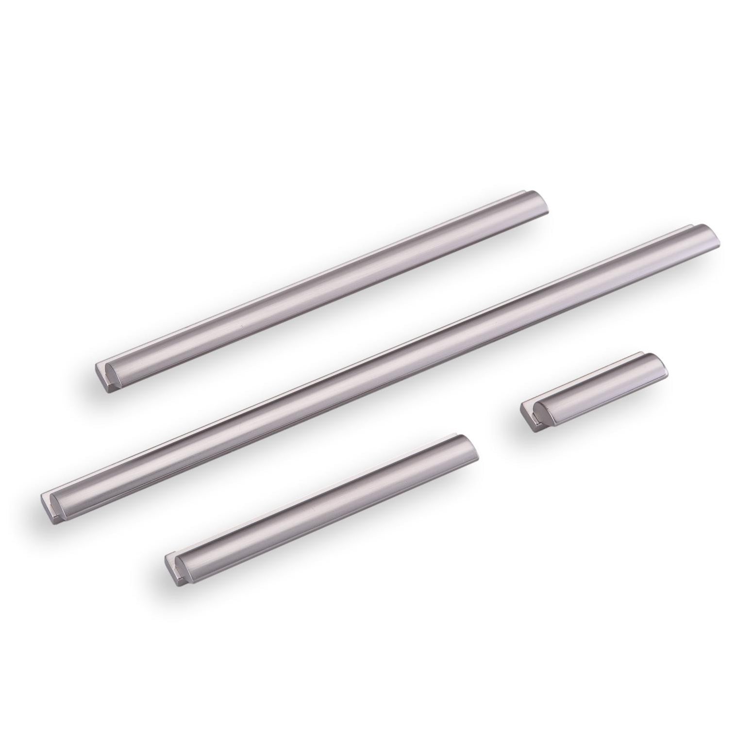 Lew's Finger Cabinet Knobs and Pulls in Brushed Nickel