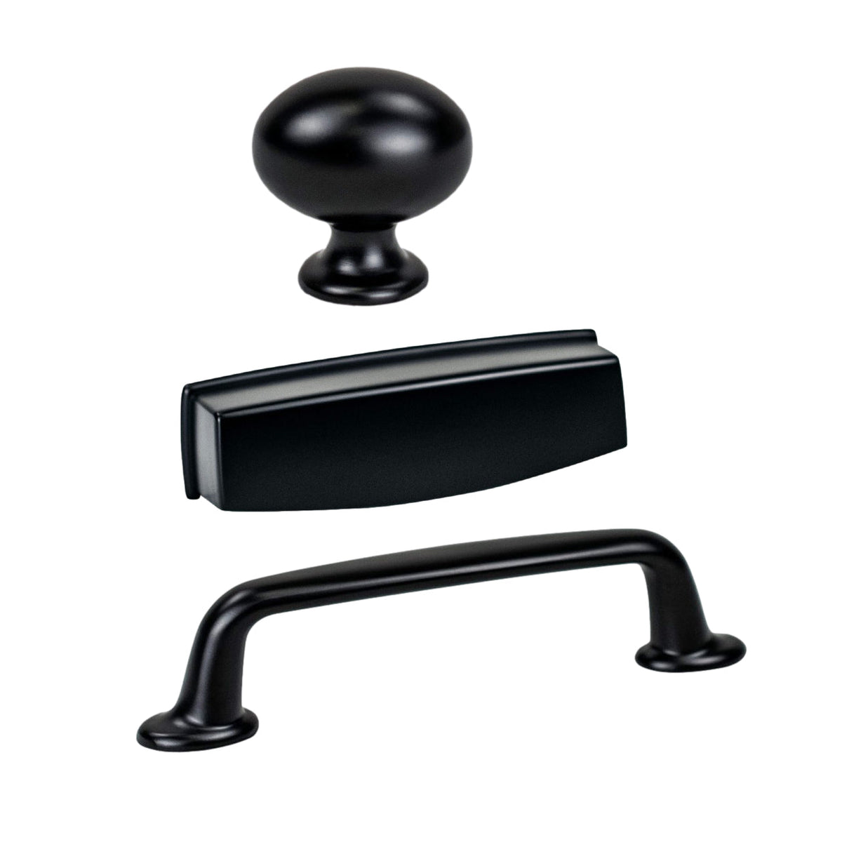 Matte Black "Bellamy" Cabinet Knob and Drawer Pulls - Forge Hardware Studio