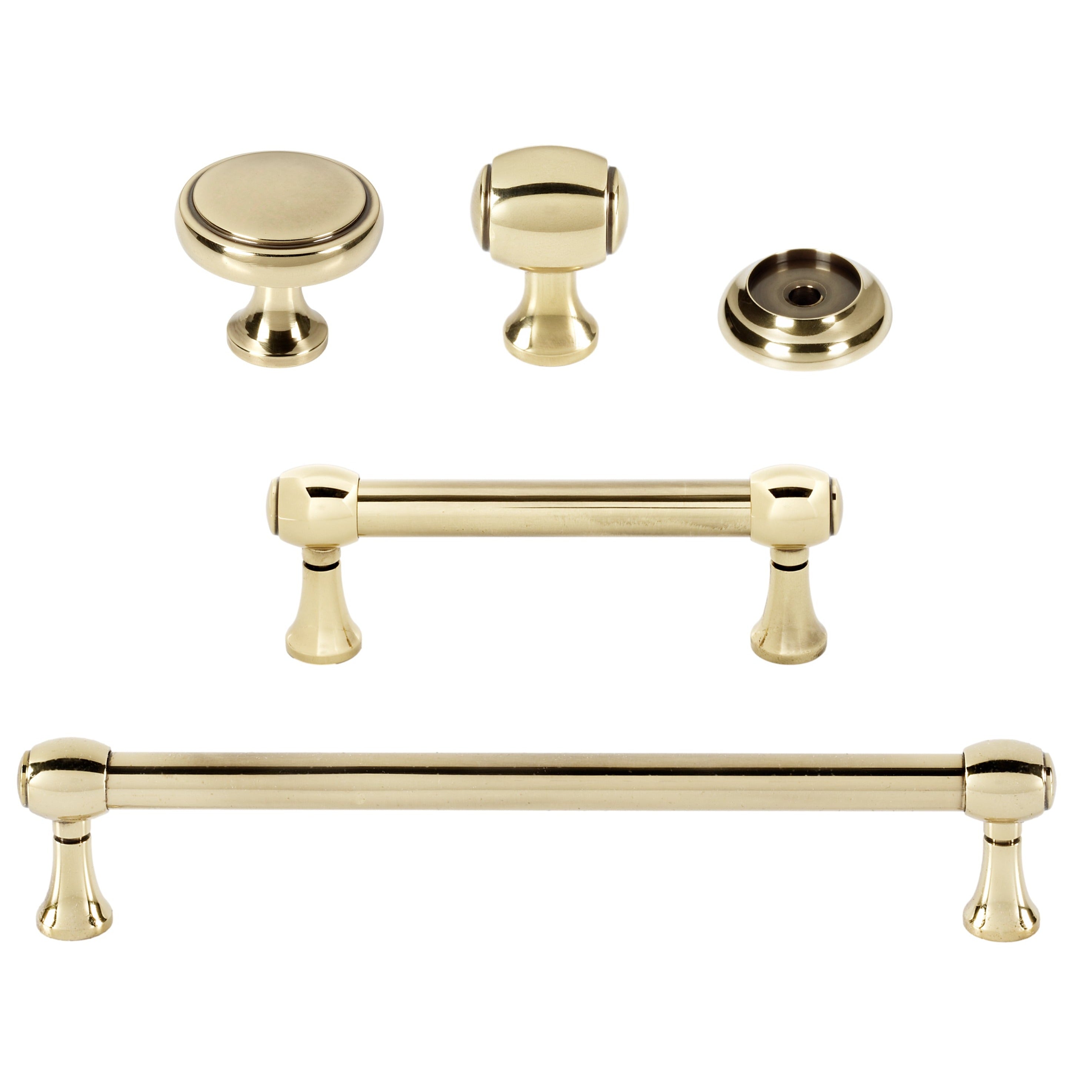 Old Brass Royale Cabinet Knobs and Drawer Pulls - Industry Hardware
