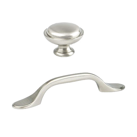 Brushed Nickel "Sunny" Cabinet Knob and Drawer Pull