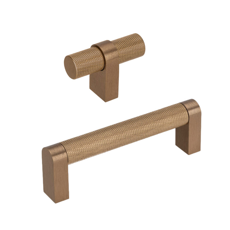 Warm Brass Knurled Cabinet Knob & Drawer Pull – Vero Collection